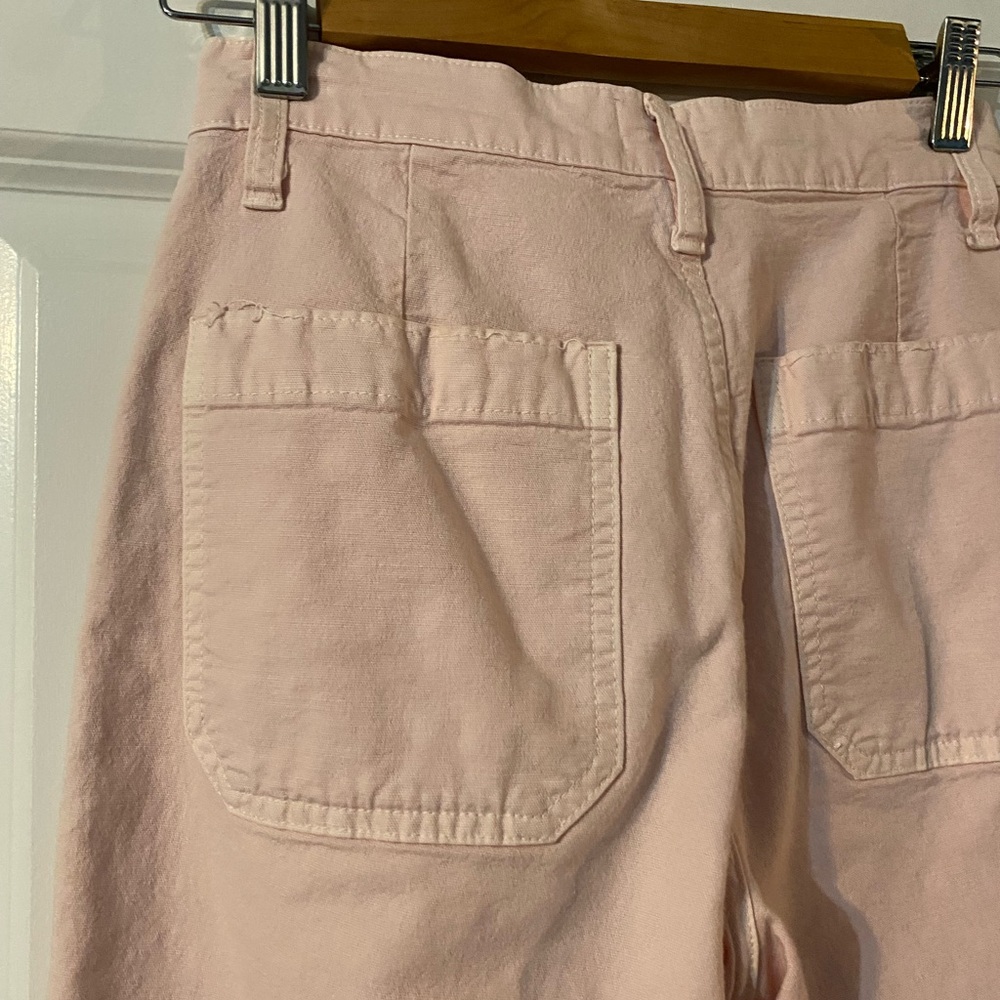 JCrew wide-leg cropped light pink trouser